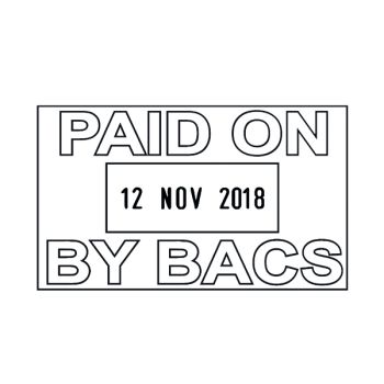 COLOP Printer 38 Self Inking Date and Message Stamp PAID ON BY BACS C133751BAC