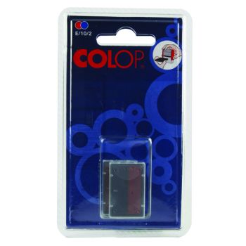 COLOP E/10/2 Replacement Ink Pad Blue/Red (Pack of 2) E/10/2