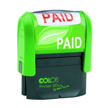 COLOP Green Line Word Stamp PAID Red GLP20PAID
