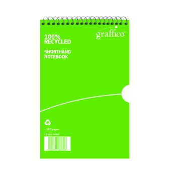 Graffico Recycled Shorthand Notebook 160 Pages 203x127mm 9100037