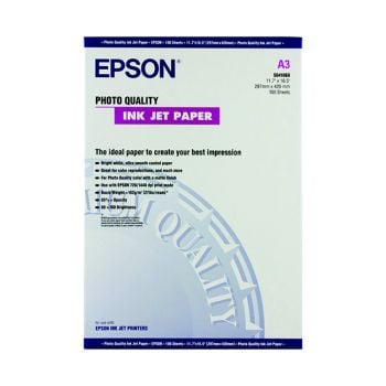 Epson White Photo Inkjet A3 Paper 104gsm (Pack of 100) C13S041068