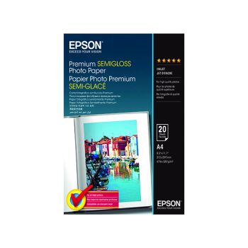 Epson A4 Premium Semi-Gloss Photo Paper (Pack of 20) C13S041332