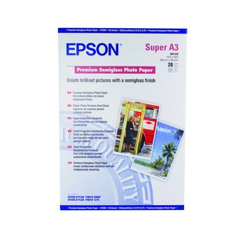 Epson A3 Premium Semi-Gloss Photo Paper A3+ 250gsm (Pack of 20) C13S041328