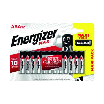 Energizer MAX E92 AAA Batteries (Pack of 12) E300103700 - DISCONTINUED
