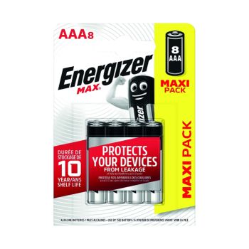 Energizer MAX E92 AAA Batteries (Pack of 8) E300112100 - DISCONTINUED