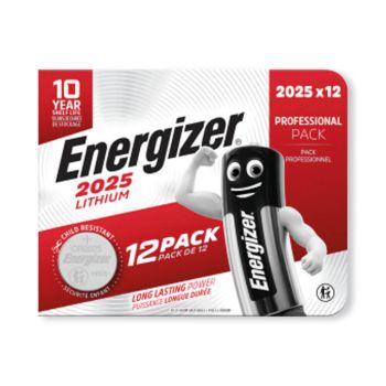 Energizer Lithium CR2025 Coin Cell Battery (Pack of 12) 7638900453843