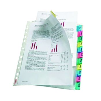 Esselte 12-Tab Index Pocket A4 Assorted 414170