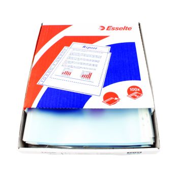 Esselte Pocket Top Opening Embossed A4 Clear (Pack of 100) 23752