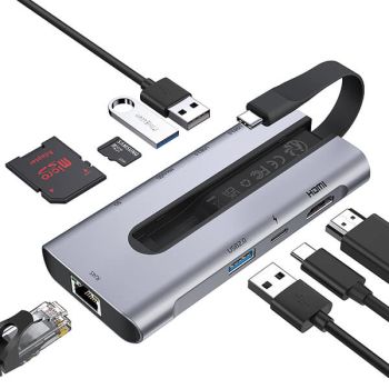 ESR 8-in-1 Portable USB-C Hub Grey 6A001