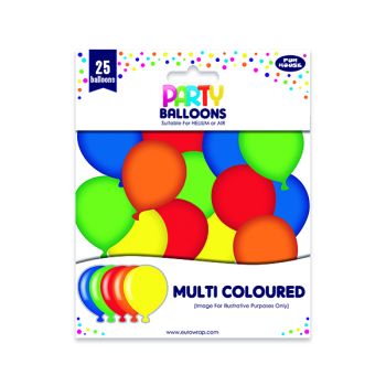 Party Balloons Multicoloured (Pack of 6) 12924-M-1