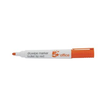 5 Star Office Drywipe Marker Xylene/Toluene-free Bullet Tip 3mm Line Red (Pack of 12)