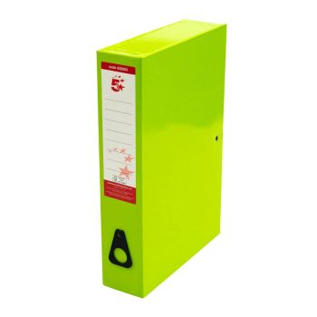 5 Star Office Box File Foolscap Green (Pack of 5)