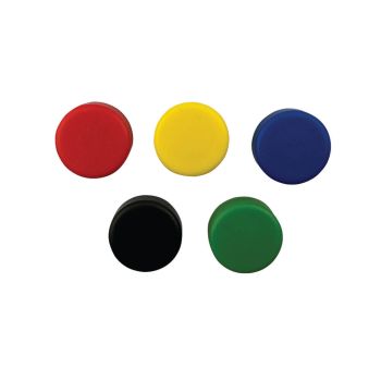 5 Star Office Round Plastic Covered Magnets 20mm Assorted (Pack of 10)