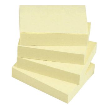 5 Star Sticky Notes Repositionable Yellow 38x51mm (Pack of 12) 552250