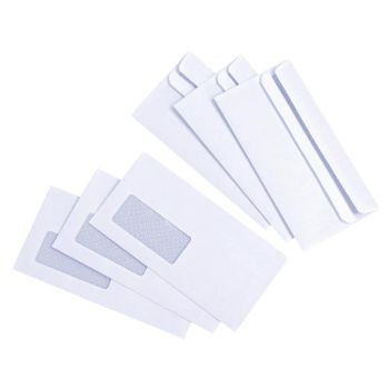 5 Star Envelopes Wallet Press Seal Window 80gsm DL 110x220mm White (Pack of 1000)