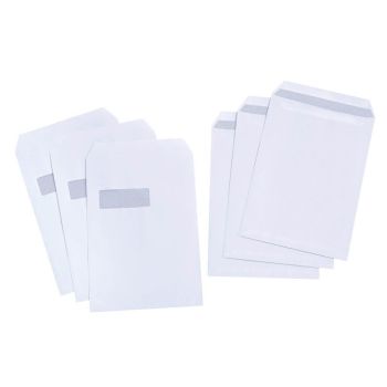 5 Star Envelopes Pocket Press Seal Window 90gsm C4 324x229mm White (Pack of 250)