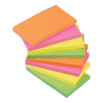 5 Star Sticky Notes Removable Neon 76x127mm (Pack of 12) 912998