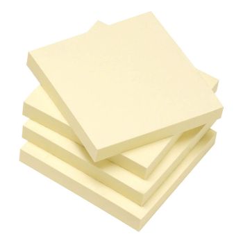5 Star Recycled Sticky Notes Removable Yellow 76x76mm (Pack of 12) 934180
