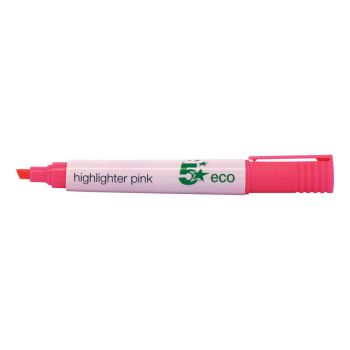 5 Star Highlighter Chisel Tip 1-5mm Line Pink (Pack of 10)