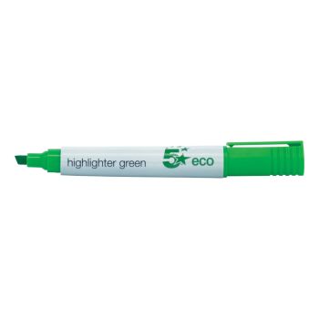 5 Star Highlighter Chisel Tip 1-5mm Line Green (Pack of 10)