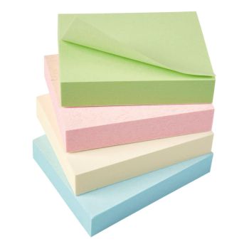 5 Star Recycled Sticky Notes Removable Pastel 38x51mm (Pack of 12) 938180