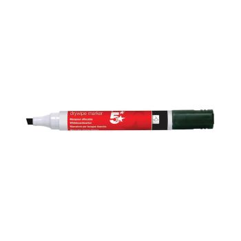 5 Star Office Drywipe Marker Xylene/Toluene-free Chisel Tip 2-5mm Line Black (Pack of 12)