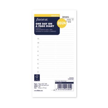 Filofax Refill Day Per Page Personal 2024 FX09270