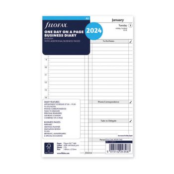 Filofax Refill Day Per Page A5 2024 FX09271
