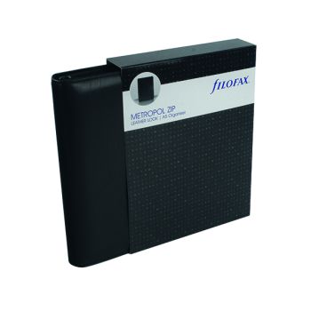 Filofax Metropol Black A5 Zipped Organiser (Includes UK and ROI bank holidays) 026979