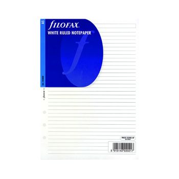 Filofax Refill A5 Ruled Paper White (Pack of 25) 343008