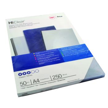 GBC HiClear A4 Binding Cover 250micron Clear (Pack of 50) 41605E