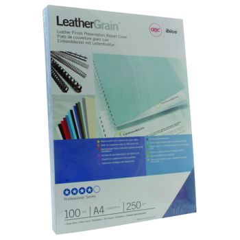 GBC LeatherGrain A4 Binding Cover 250 gsm Royal Blue (Pack of 100) CE040029