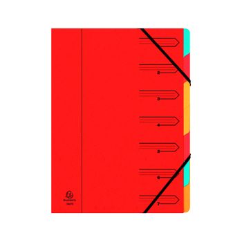 Exacompta Europa 7-Part Organiser 400gsm Pressboard A4 Red 5221Z
