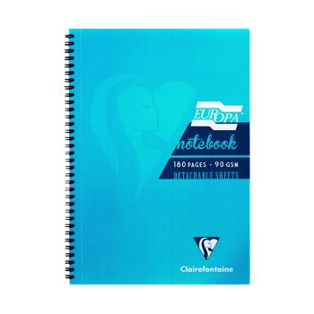 Clairefontaine Europa Notebook 180 Pages A4 Turquoise (Pack of 5) 5802Z