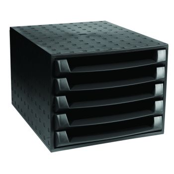 Forever 5 Drawer Set Black (W284 x D387 x H218mm) 221014D