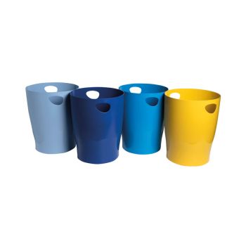 Exacompta Ecobin Waste Paper Bin Recycled 15 Litres Assorted Colours (Pack of 8) 45302D