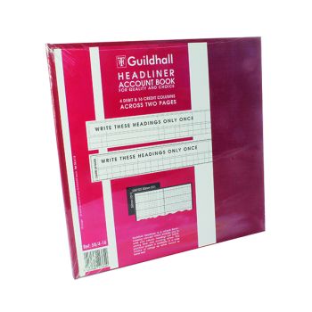 Exacompta Guildhall Burgundy Headliner 20 Column Account Book 58/4-16 1384