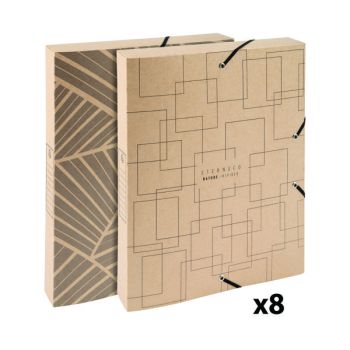 Exacompta Eterneco Cardboard Box File 40mm Assorted (Pack of 8) 59447E