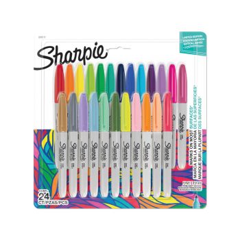 Sharpie Permanent Markers Fine Colouring Pens Assorted (Pack of 24) 2205177