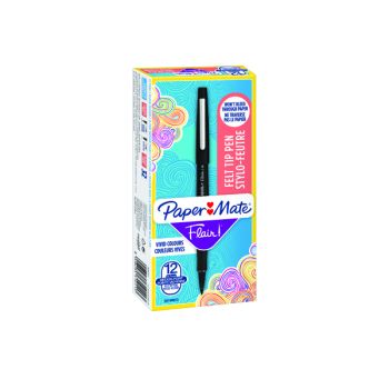 PaperMate Flair Original Felt Tip Pens Black (Pack of 12) S0190973
