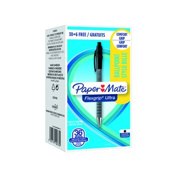 PaperMate FlexGrip Ultra Retractable Ballpoint Pen Black (Pack of 36) 1910073