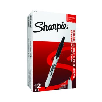 Sharpie Retractable Marker Fine Black (Pack of 12) S0810840