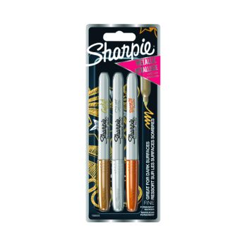 Sharpie Permanent Marker Fine Metallic Assorted (Pack of 3) 1849114