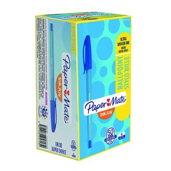 PaperMate InkJoy 100 Ballpoint Pen Medium Blue (Pack of 50) S0957130