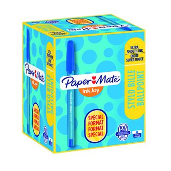 PaperMate InkJoy 100 Ballpoint Pen Medium Blue (Pack of 100) S0977420