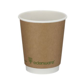 Go-Pak Double Wall Coffee Cup PLA Lined 8oz Kraft (Pack of 500) B04012