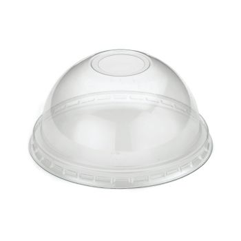 Go-Pak Domed Lid with Hole Recyclable PET 9oz/80mm Clear (Pack of 1000) R11012