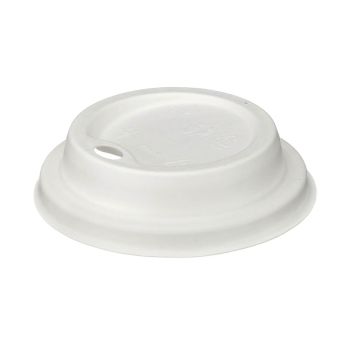 Go-Pak Moulded Fibre Coffee Cup Lid 8oz White (Pack of 1000) D06031
