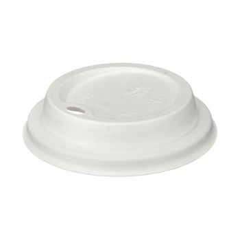 Go-Pak Moulded Fibre Coffee Cup Lid 12 to 16oz White (Pack of 1000) D06032