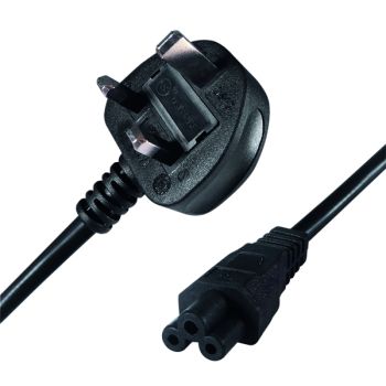 Connekt Gear IEC C5 UK Mains Power Plug 2m 27-0114b